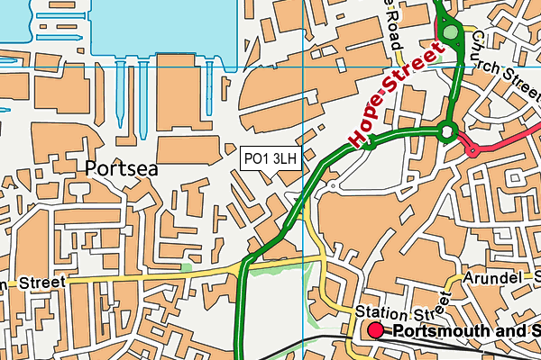 PO1 3LH map - OS VectorMap District (Ordnance Survey)