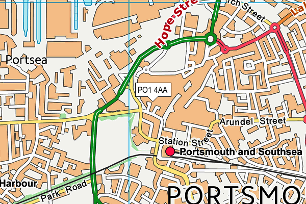 PO1 4AA map - OS VectorMap District (Ordnance Survey)