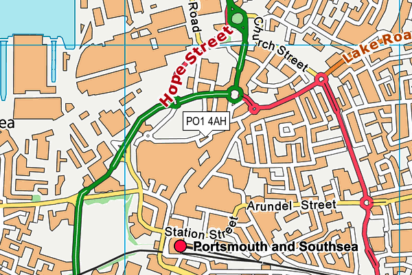 PO1 4AH map - OS VectorMap District (Ordnance Survey)