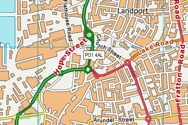 PO1 4AL map - OS VectorMap District (Ordnance Survey)