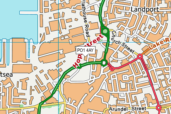 PO1 4AY map - OS VectorMap District (Ordnance Survey)