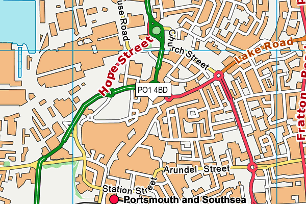 PO1 4BD map - OS VectorMap District (Ordnance Survey)