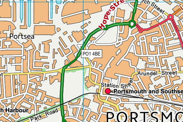 PO1 4BE map - OS VectorMap District (Ordnance Survey)