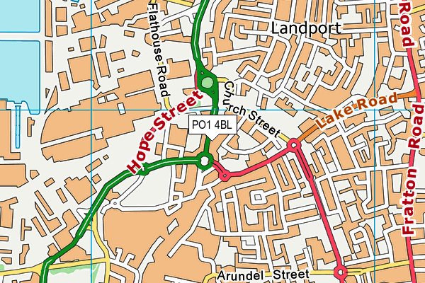 PO1 4BL map - OS VectorMap District (Ordnance Survey)