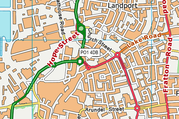 PO1 4DB map - OS VectorMap District (Ordnance Survey)