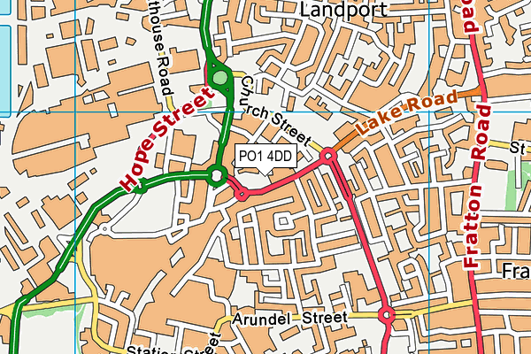 PO1 4DD map - OS VectorMap District (Ordnance Survey)