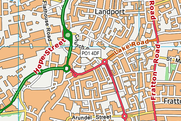 PO1 4DF map - OS VectorMap District (Ordnance Survey)