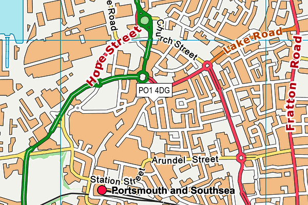 PO1 4DG map - OS VectorMap District (Ordnance Survey)