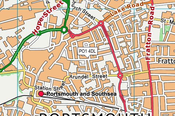 PO1 4DL map - OS VectorMap District (Ordnance Survey)