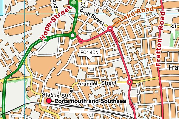 PO1 4DN map - OS VectorMap District (Ordnance Survey)