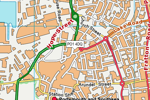 PO1 4DQ map - OS VectorMap District (Ordnance Survey)