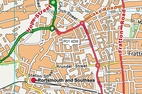 PO1 4DW map - OS VectorMap District (Ordnance Survey)