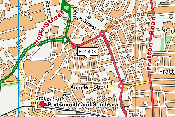 PO1 4DX map - OS VectorMap District (Ordnance Survey)