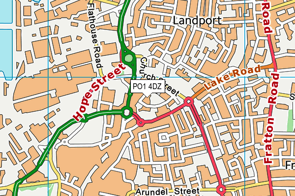 PO1 4DZ map - OS VectorMap District (Ordnance Survey)