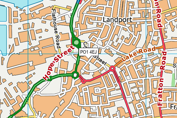 PO1 4EJ map - OS VectorMap District (Ordnance Survey)