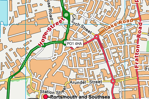 PO1 4HA map - OS VectorMap District (Ordnance Survey)