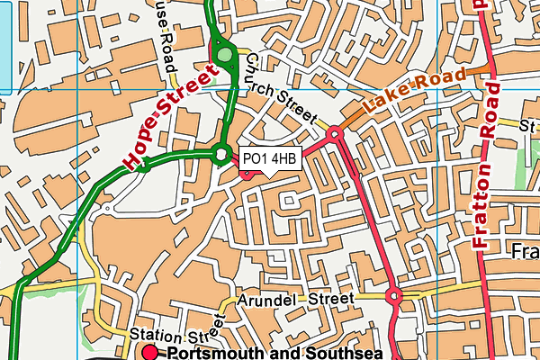 PO1 4HB map - OS VectorMap District (Ordnance Survey)