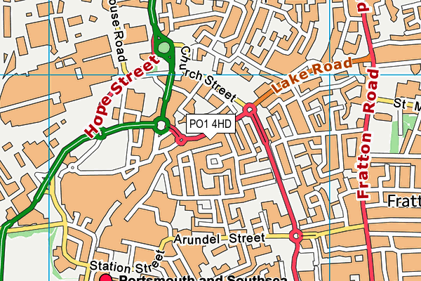 PO1 4HD map - OS VectorMap District (Ordnance Survey)