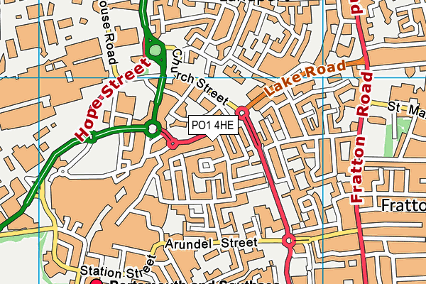 PO1 4HE map - OS VectorMap District (Ordnance Survey)