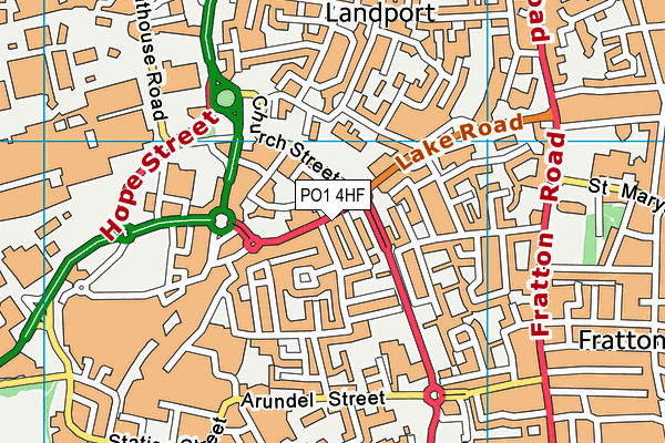 PO1 4HF map - OS VectorMap District (Ordnance Survey)