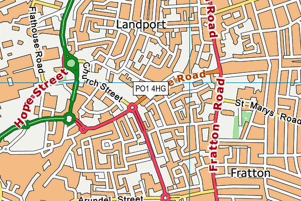 PO1 4HG map - OS VectorMap District (Ordnance Survey)