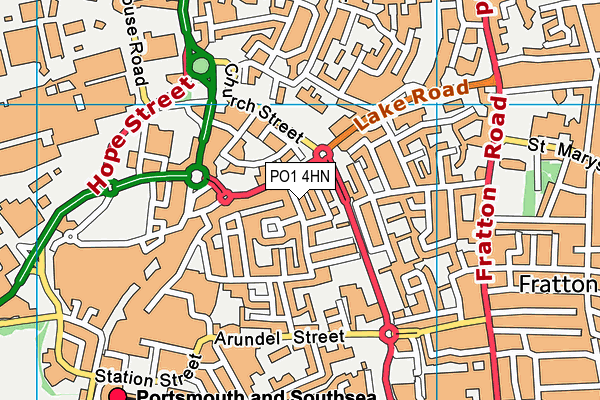 PO1 4HN map - OS VectorMap District (Ordnance Survey)