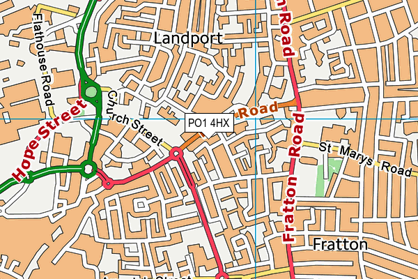 PO1 4HX map - OS VectorMap District (Ordnance Survey)