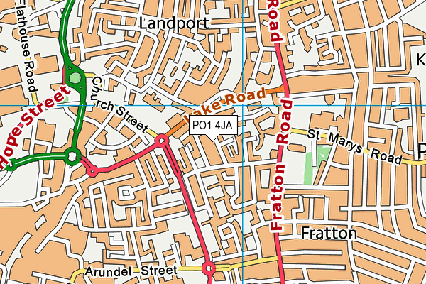 PO1 4JA map - OS VectorMap District (Ordnance Survey)