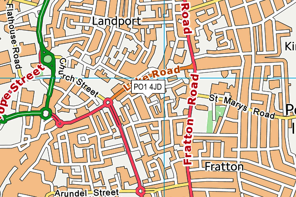 PO1 4JD map - OS VectorMap District (Ordnance Survey)