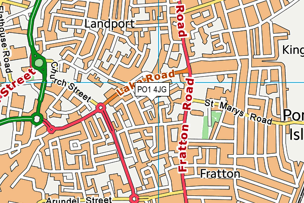 PO1 4JG map - OS VectorMap District (Ordnance Survey)