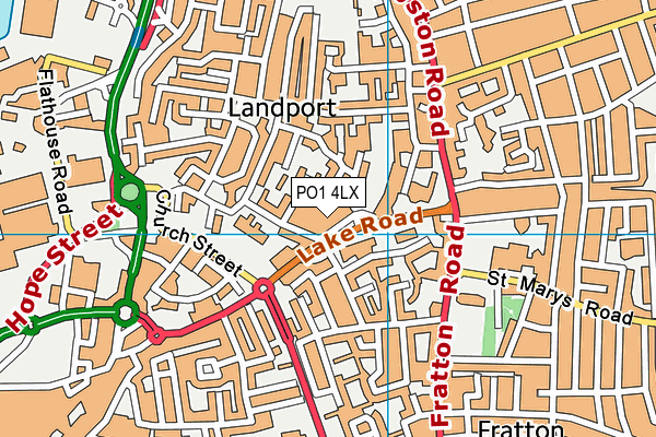 PO1 4LX map - OS VectorMap District (Ordnance Survey)