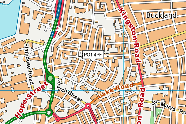 PO1 4PF map - OS VectorMap District (Ordnance Survey)