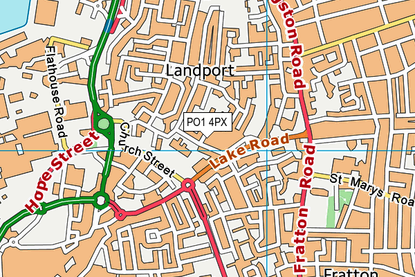 PO1 4PX map - OS VectorMap District (Ordnance Survey)