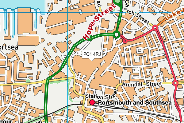 PO1 4RJ map - OS VectorMap District (Ordnance Survey)