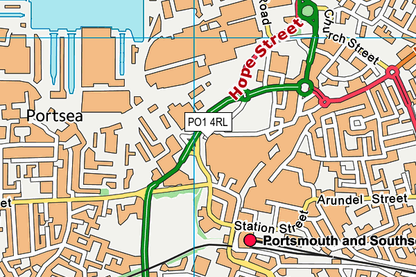 PO1 4RL map - OS VectorMap District (Ordnance Survey)