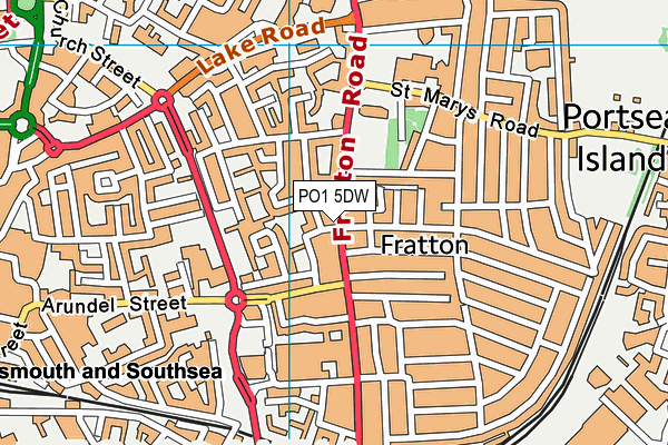 PO1 5DW map - OS VectorMap District (Ordnance Survey)