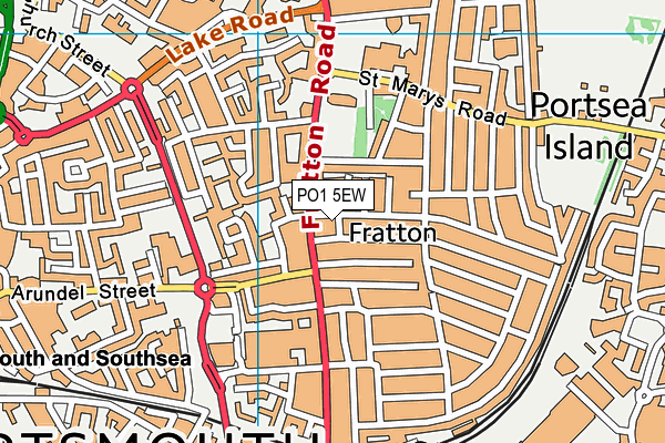 PO1 5EW map - OS VectorMap District (Ordnance Survey)