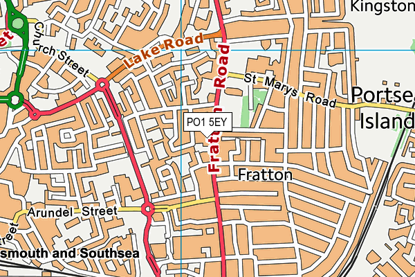 PO1 5EY map - OS VectorMap District (Ordnance Survey)