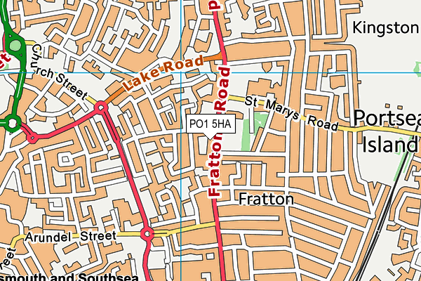 PO1 5HA map - OS VectorMap District (Ordnance Survey)