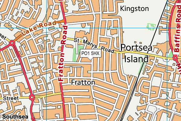 PO1 5HX map - OS VectorMap District (Ordnance Survey)