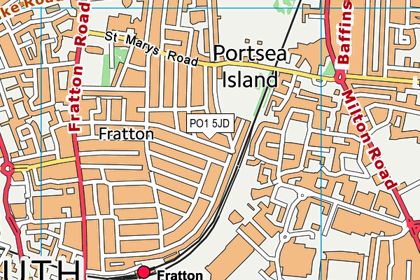 PO1 5JD map - OS VectorMap District (Ordnance Survey)