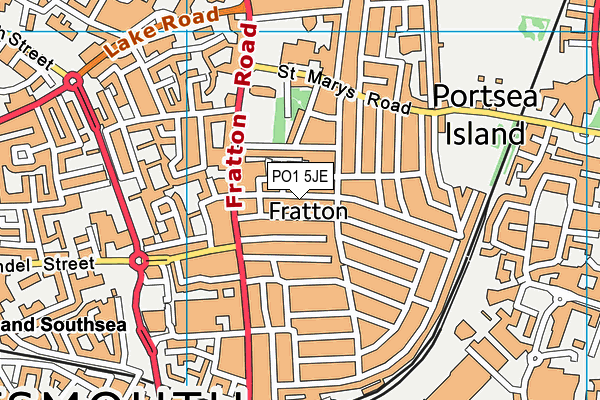PO1 5JE map - OS VectorMap District (Ordnance Survey)