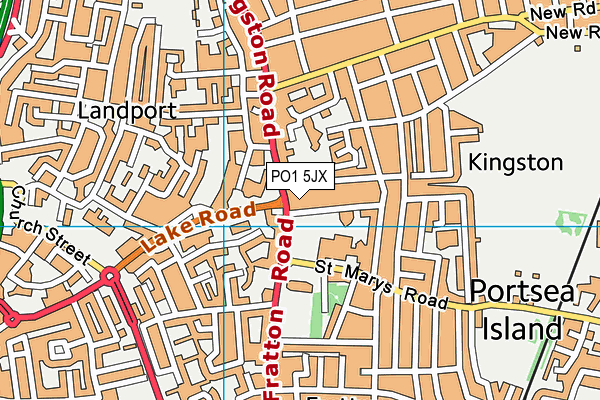 PO1 5JX map - OS VectorMap District (Ordnance Survey)