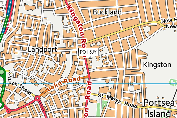 PO1 5JY map - OS VectorMap District (Ordnance Survey)