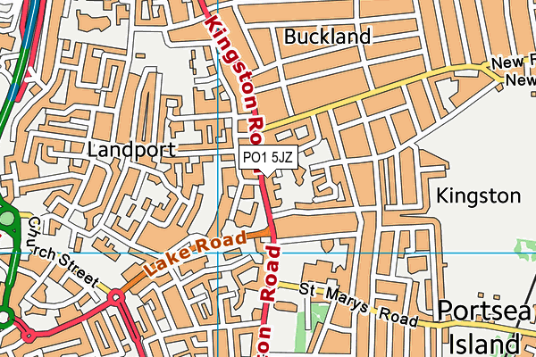 PO1 5JZ map - OS VectorMap District (Ordnance Survey)