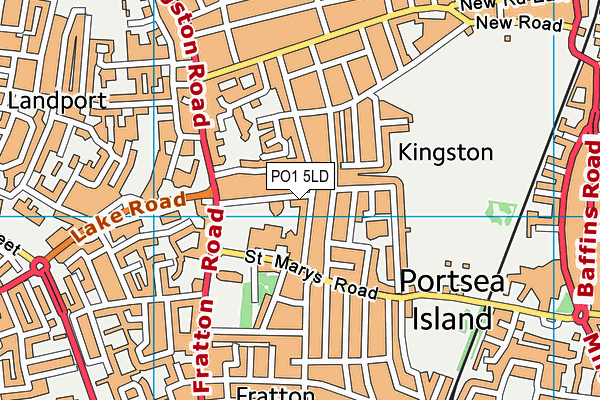 PO1 5LD map - OS VectorMap District (Ordnance Survey)