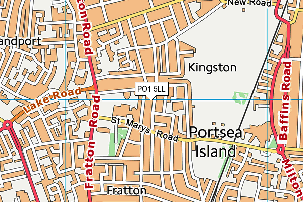 PO1 5LL map - OS VectorMap District (Ordnance Survey)