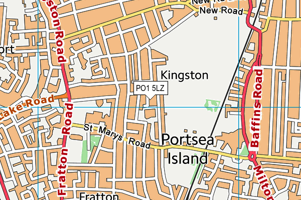 PO1 5LZ map - OS VectorMap District (Ordnance Survey)