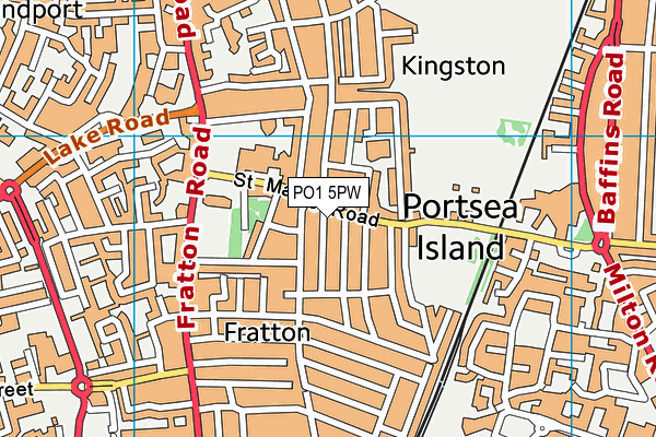 PO1 5PW map - OS VectorMap District (Ordnance Survey)