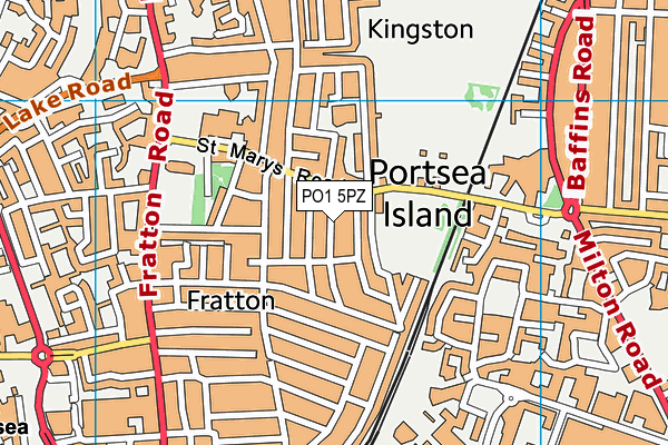 PO1 5PZ map - OS VectorMap District (Ordnance Survey)